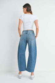 Just Black Barrel Jean Seam