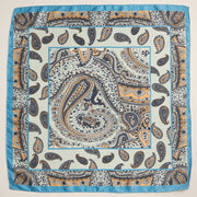 Boho Chic Paisley Scarf – Lightweight Silk-Feel Square Scarf with Vintage Charm