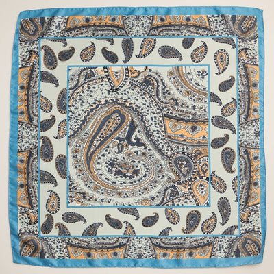 Boho Chic Paisley Scarf – Lightweight Silk-Feel Square Scarf with Vintage Charm