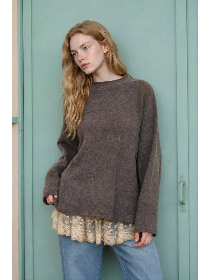 Heathered Checkered Texture Sweater