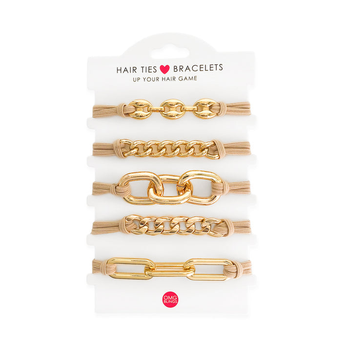 HAIR TIE/BRACELET 5 PIECE SET