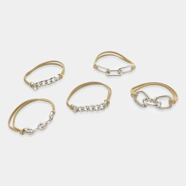 HAIR TIE/BRACELET 5 PIECE SET