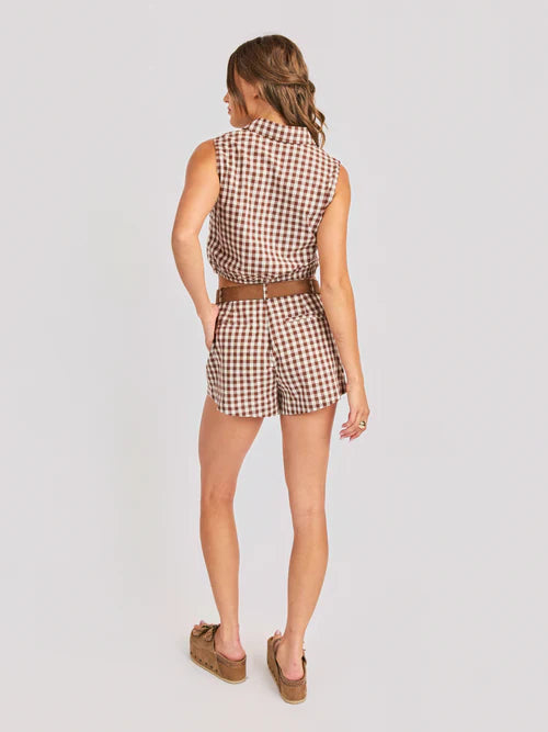 Sadie & Sage Mustang Gingham Sleeveless Top