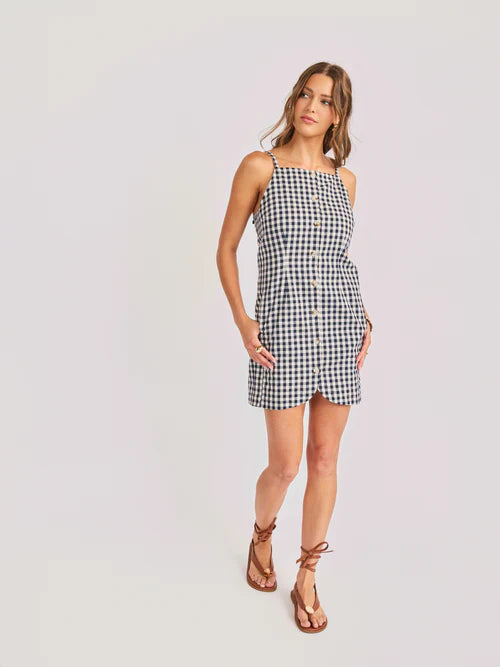 Sadie & Sage Mustang Gingham Buttoned Mini Dress