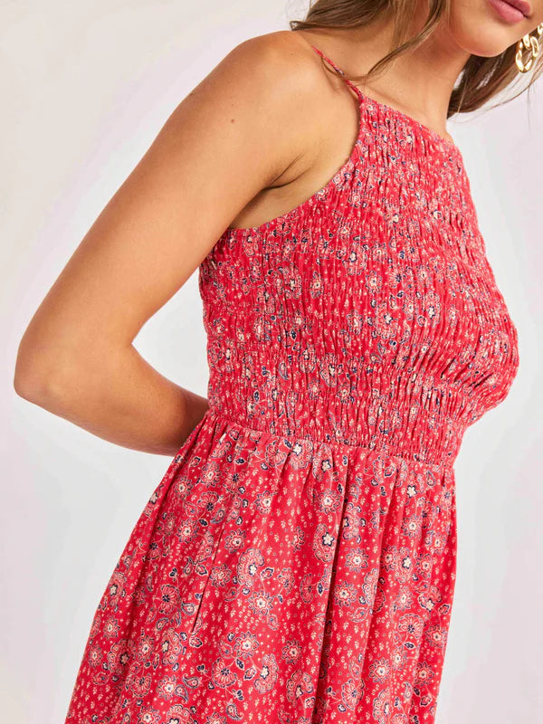 Sadie & Sage Firecracker Shirred Mini Dress