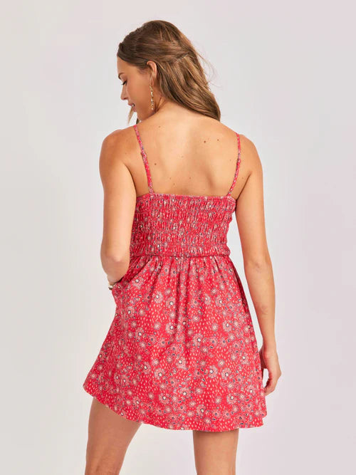 Sadie & Sage Firecracker Shirred Mini Dress