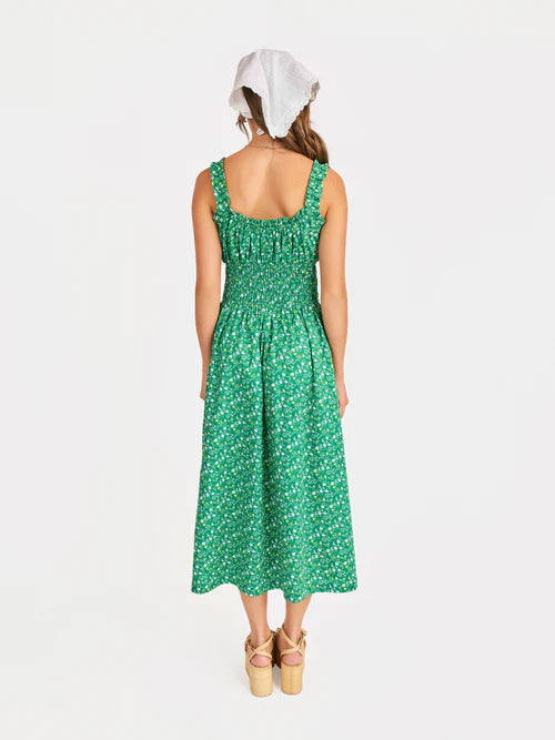Sadie & Sage Sun Escape Shirred Waist Midi Dress