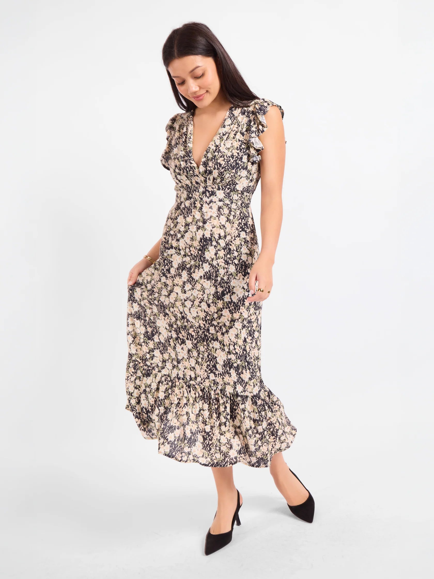 Painted Fields Midi Dress