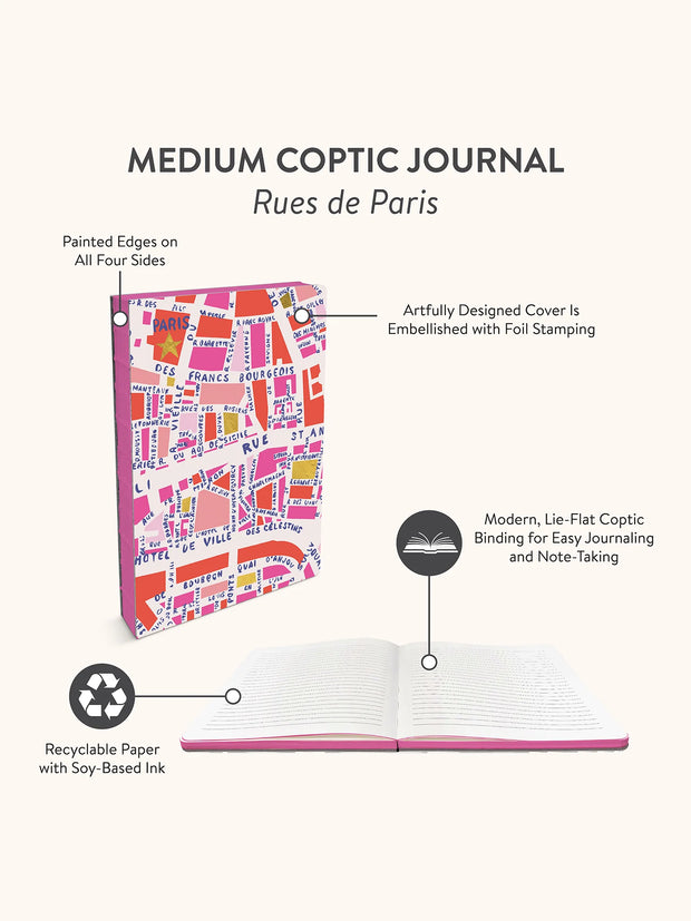 Rues De Paris Medium Coptic-Bound Journal