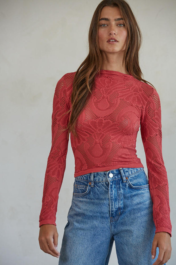 Jaquard Fishnet Top