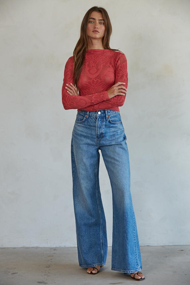 Jaquard Fishnet Top