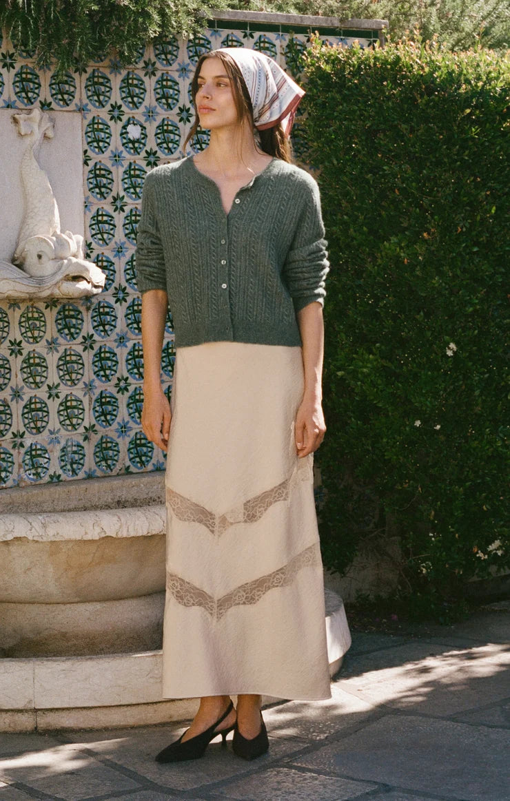 Medina Cable Cardigan Monstera