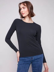 Cotton Blend L/S Crew Neck by Charlie B
