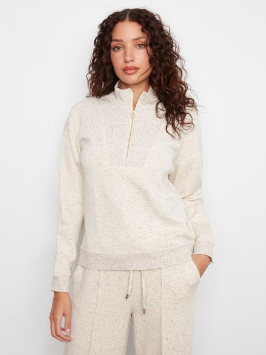 Half Zip High Collar Sweatshirt