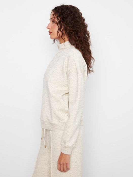 Half Zip High Collar Sweatshirt