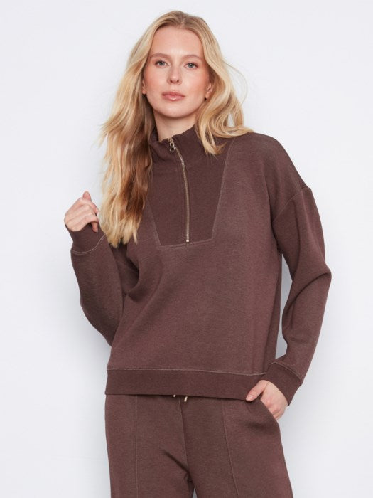 Half Zip High Collar Sweatshirt