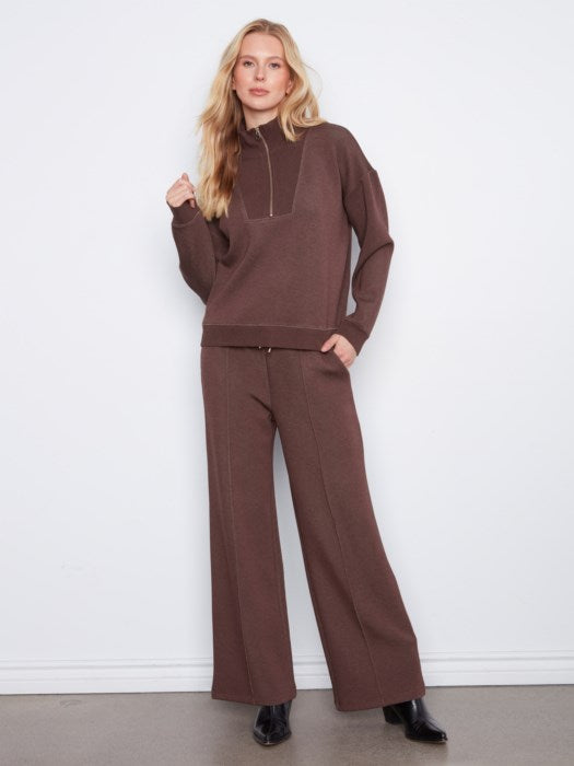 Half Zip High Collar Sweatshirt
