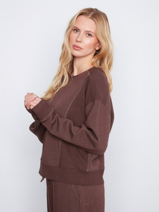 Chocolate Scuba Pullover Top