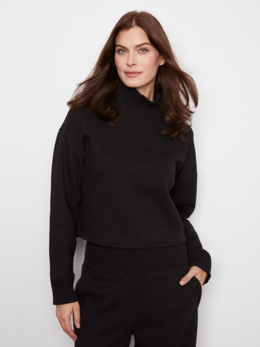 French Terry Mockneck Top
