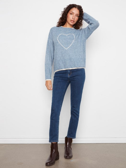 Heart Embroidered Sweater