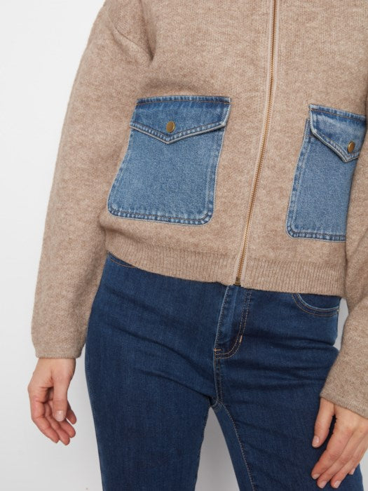 Charlie B Denim/Sweater Jacket
