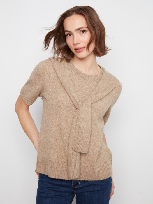 Combined Sleeves Crewneck Sweater