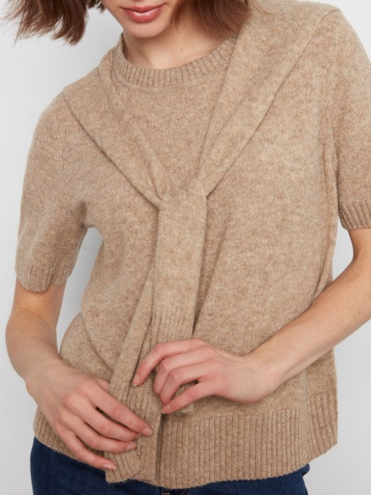 Combined Sleeves Crewneck Sweater