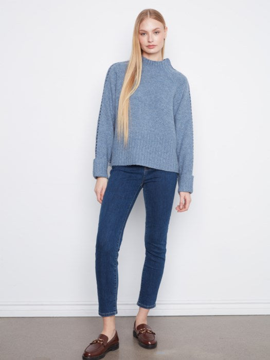 Raglan L/S Sweater w/ Stitch Detail