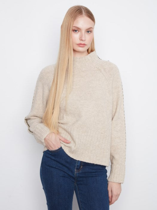 Raglan L/S Sweater w/ Stitch Detail