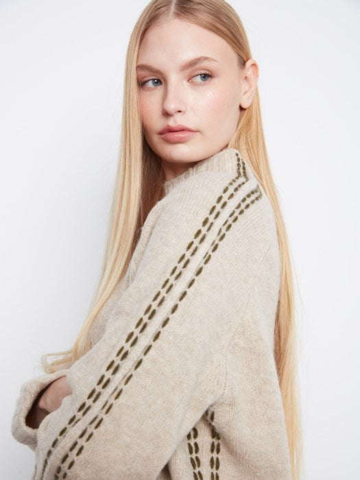 Raglan L/S Sweater w/ Stitch Detail