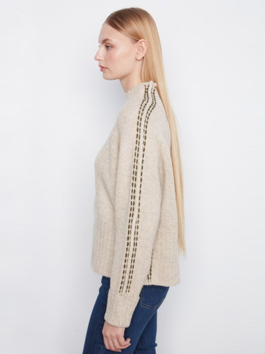 Raglan L/S Sweater w/ Stitch Detail