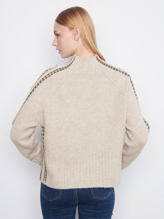 Raglan L/S Sweater w/ Stitch Detail