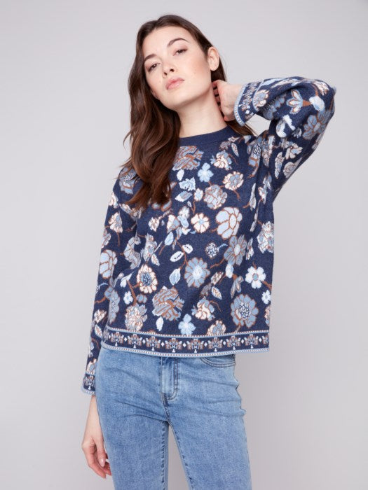 Lucy Crew Neck Jaquard Sweater