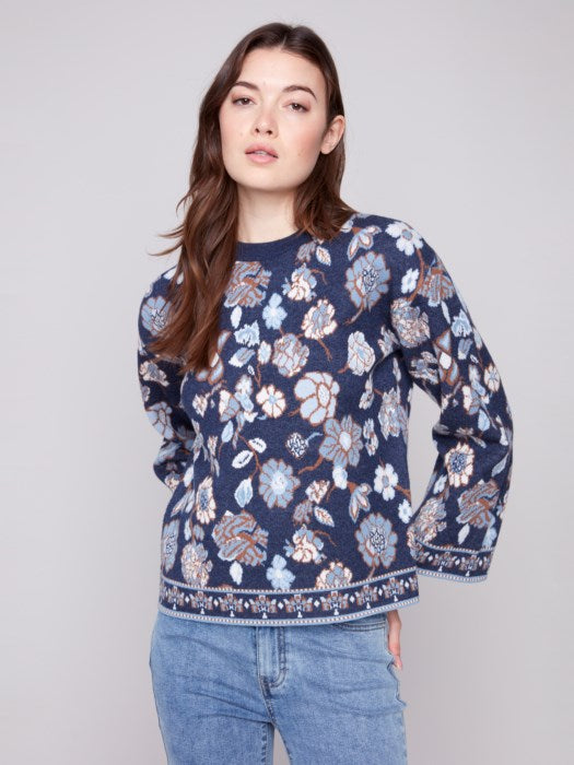 Lucy Crew Neck Jaquard Sweater