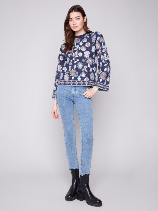 Lucy Crew Neck Jaquard Sweater