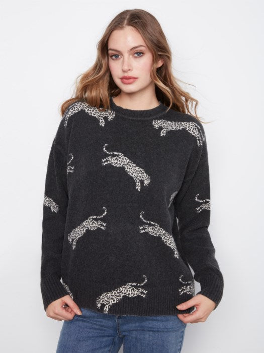 Leaping Leopards Pullover Sweater