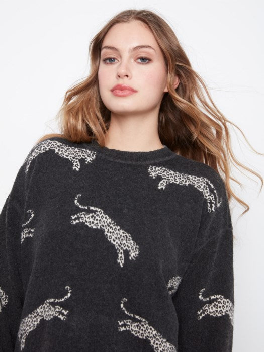 Leaping Leopards Pullover Sweater