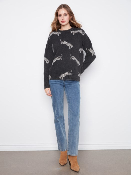 Leaping Leopards Pullover Sweater