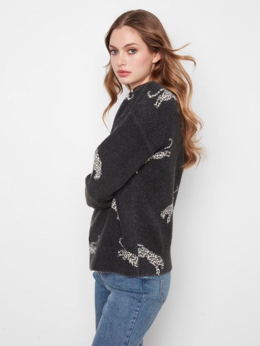 Leaping Leopards Pullover Sweater