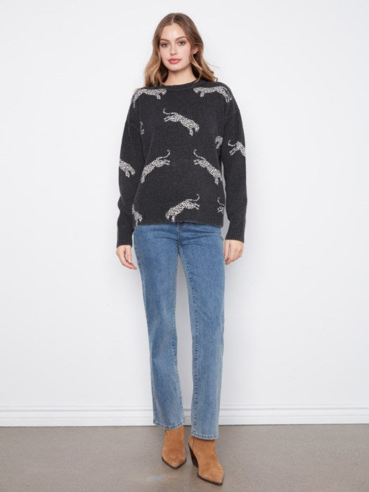 Leaping Leopards Pullover Sweater