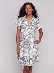 Printed Nina Dress w/ Sash