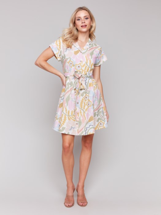 Charlie B Printed Nina Dress w/ Sash