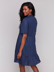 Charlie B Linen Tiered Dress