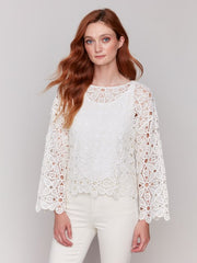 Charlie B Crochet Boatneck Top