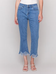 Charlie B Fringe Bottom Denim