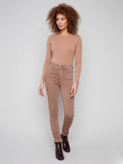 Cuffed Hem 5 Pocket Twill Pants