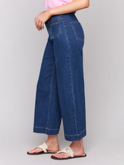 Charlie B Cropped Front Patch Pocket Denim