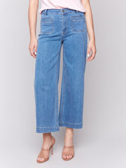 Charlie B Cropped Front Patch Pocket Denim