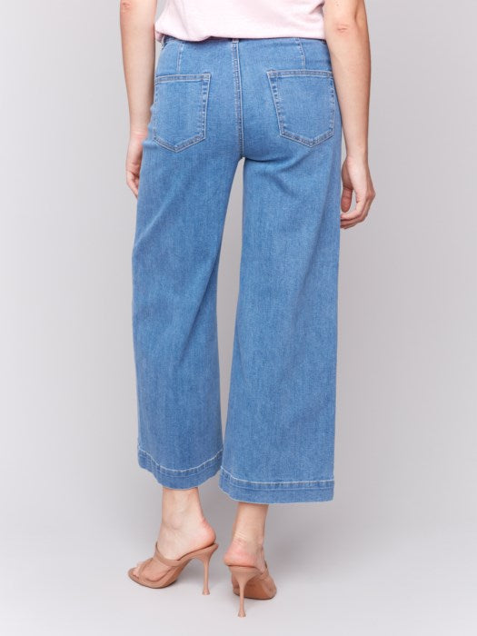 Charlie B Cropped Front Patch Pocket Denim