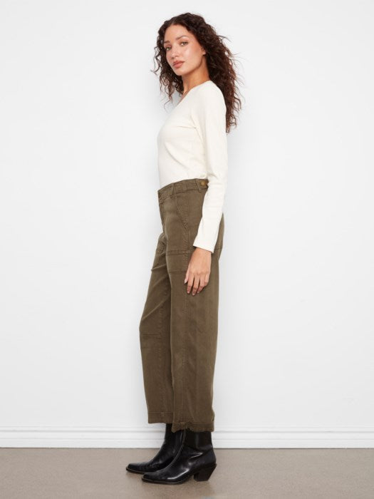 Charlie B Olive Twill Denim